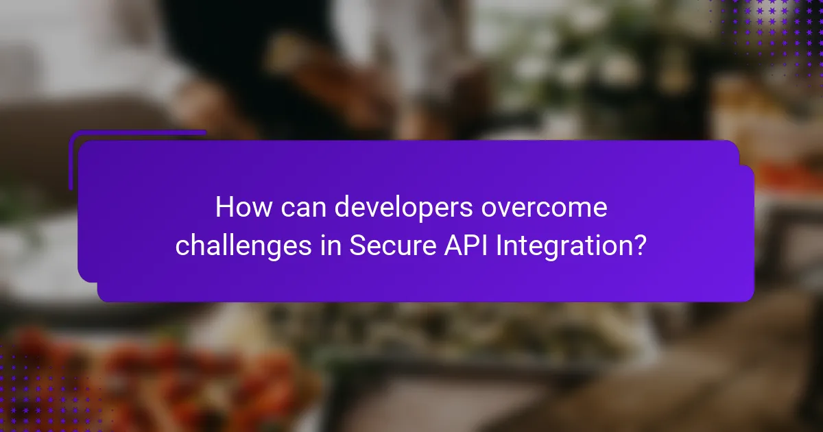 How can developers overcome challenges in Secure API Integration?