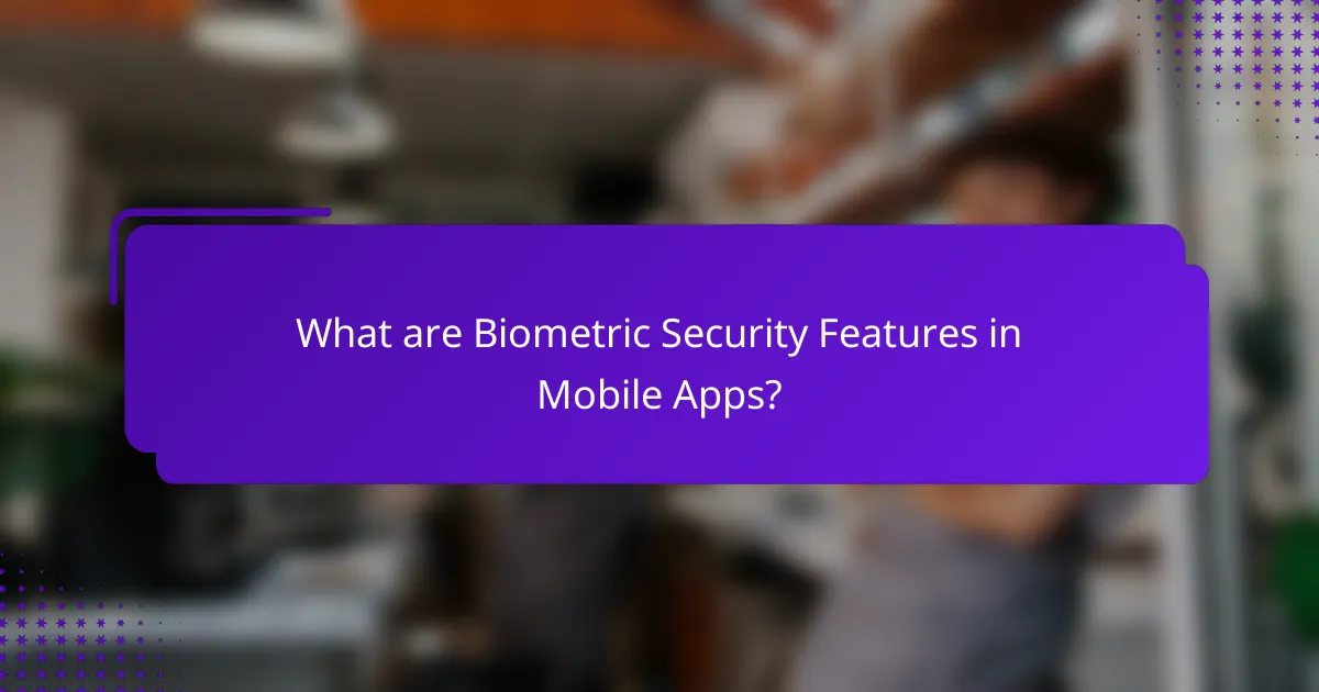 What are Biometric Security Features in Mobile Apps?