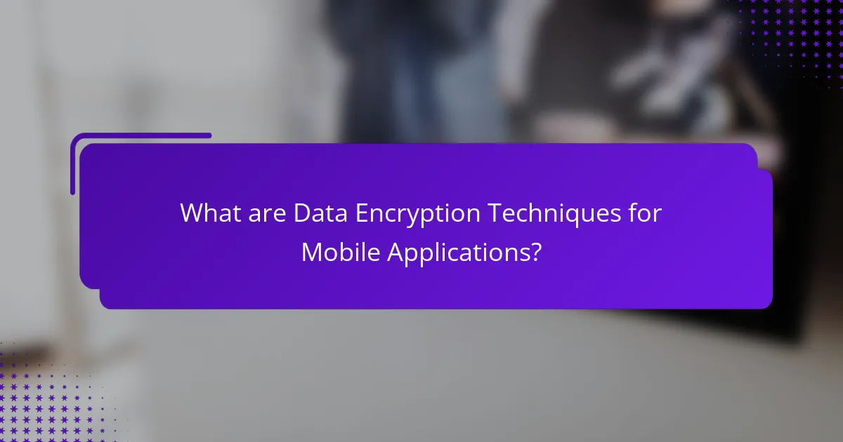 What are Data Encryption Techniques for Mobile Applications?