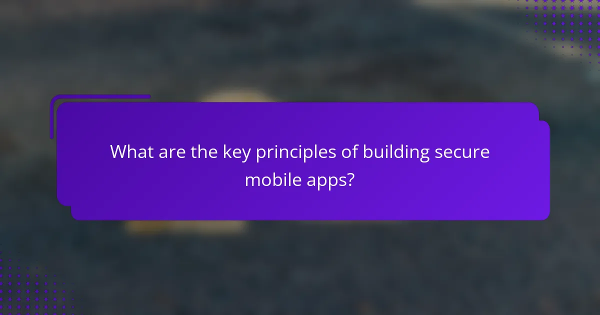 What are the key principles of building secure mobile apps?