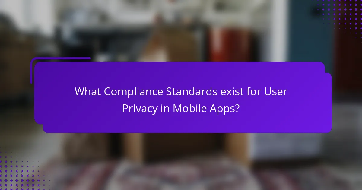 What Compliance Standards exist for User Privacy in Mobile Apps?