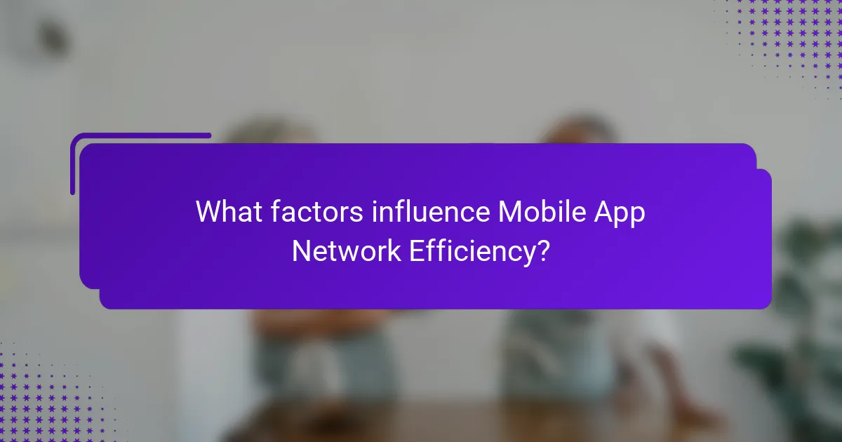 What factors influence Mobile App Network Efficiency?