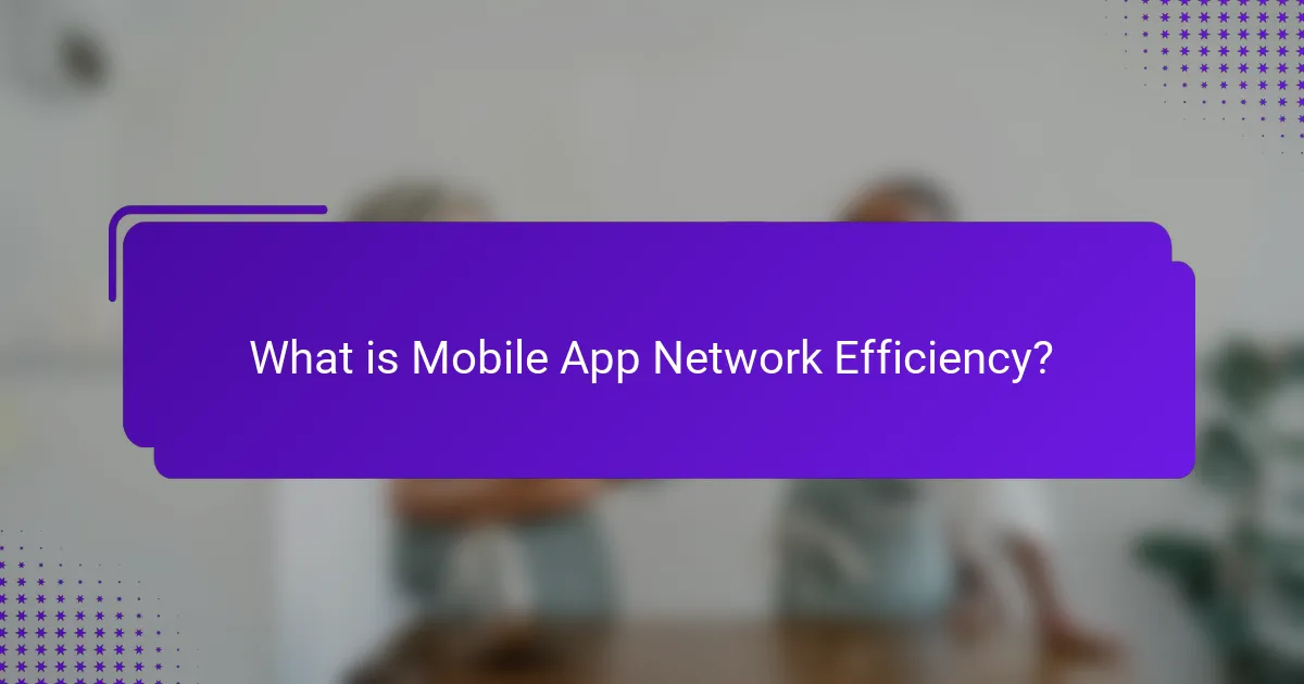 What is Mobile App Network Efficiency?